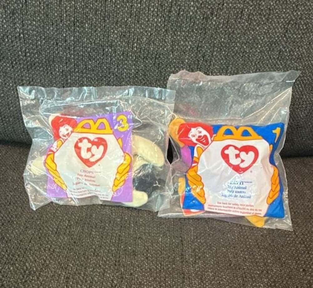 Lot of 2 Vintage Ty Teenie Beanie Babies Sealed in Original McDonald's Packaging